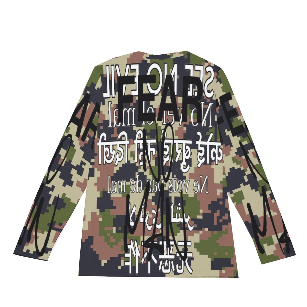 Unchained expressions “See no evil” Camo Long Sleeve T-Shirt